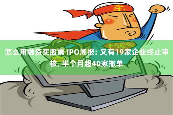 怎么用融资买股票 IPO周报: 又有19家企业终止审核, 半个月超40家撤单