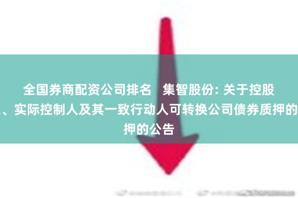 全国券商配资公司排名   集智股份: 关于控股股东、实际控制人及其一致行动人可转换公司债券质押的公告