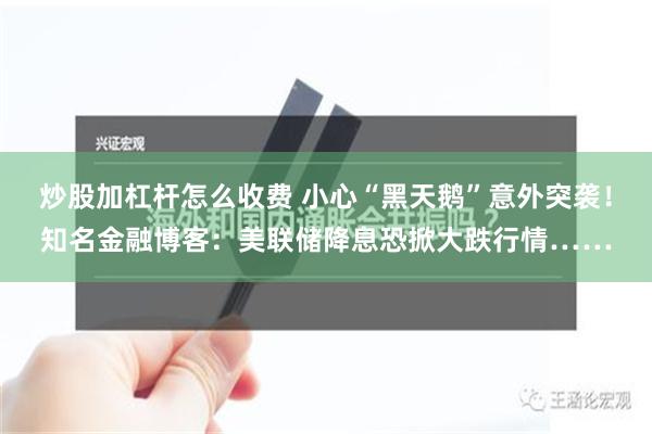 炒股加杠杆怎么收费 小心“黑天鹅”意外突袭！知名金融博客：美联储降息恐掀大跌行情……