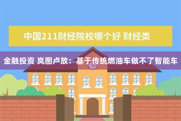 金融投资 岚图卢放：基于传统燃油车做不了智能车