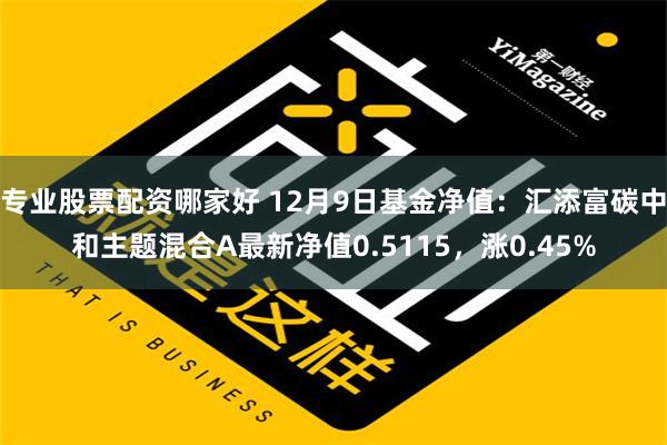 专业股票配资哪家好 12月9日基金净值：汇添富碳中和主题混合A最新净值0.5115，涨0.45%