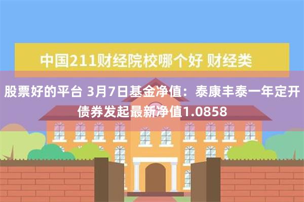 股票好的平台 3月7日基金净值：泰康丰泰一年定开债券发起最新净值1.0858